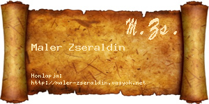 Maler Zseraldin névjegykártya